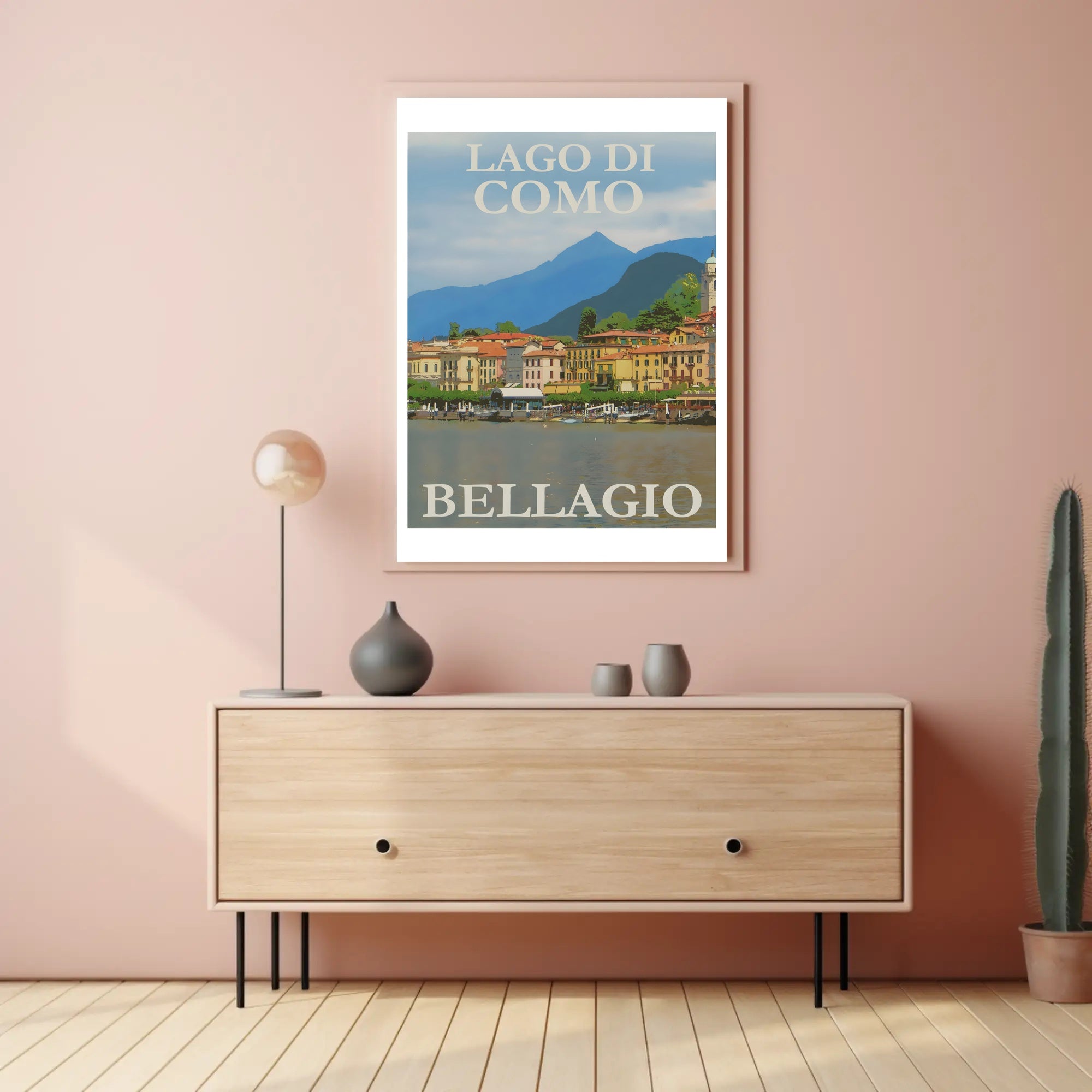 Scenic Bellagio Lake Como Italian Travel Poster