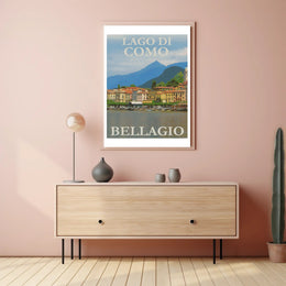 Scenic Bellagio Lake Como Italian Travel Poster