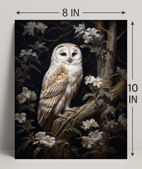 Owl Among Blossoms Poster PosterGoat