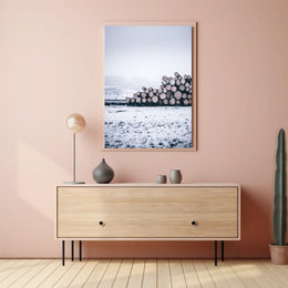 Winter Logging Scene Poster