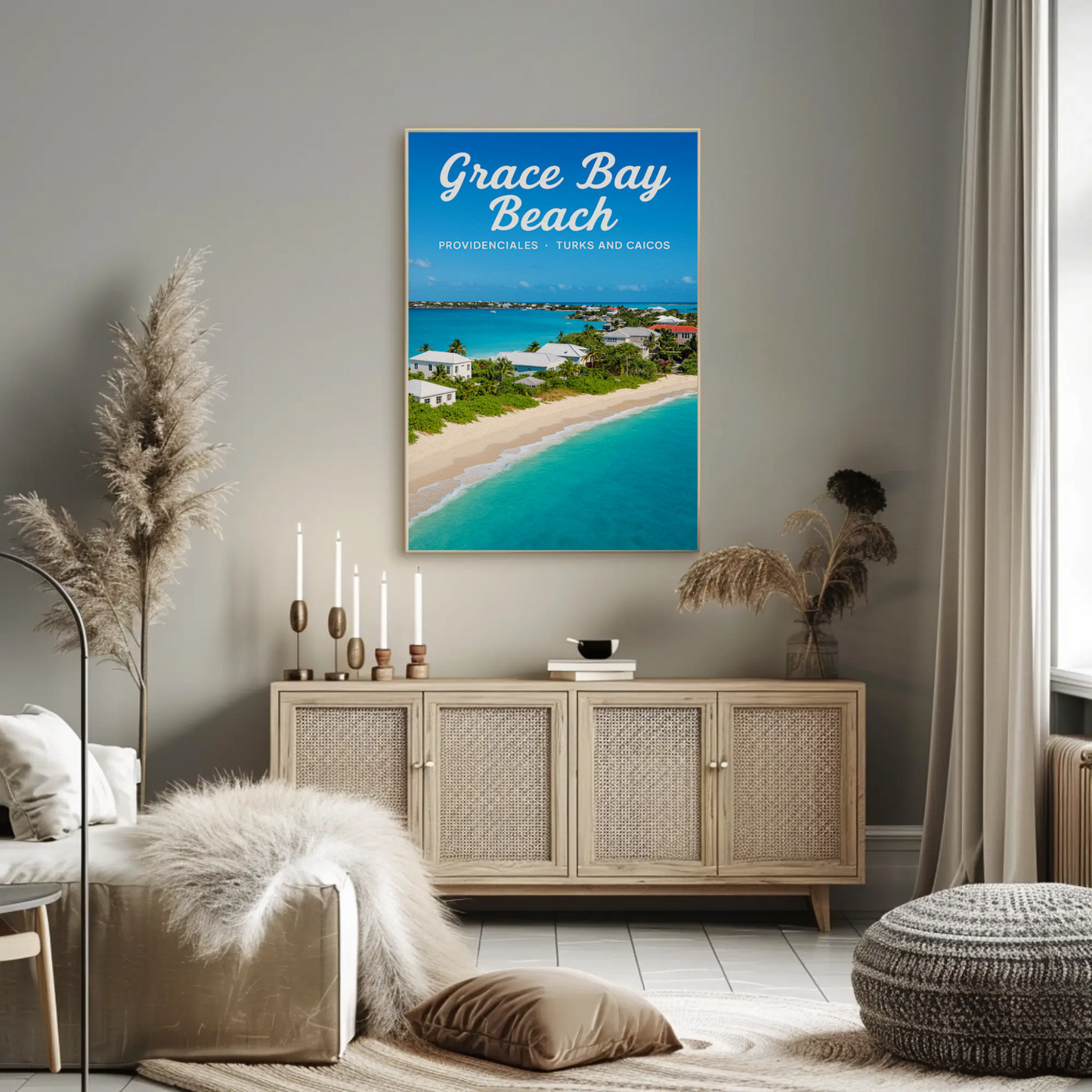 Grace Bay Beach Turks Caicos Coastal Beauty Travel Poster
