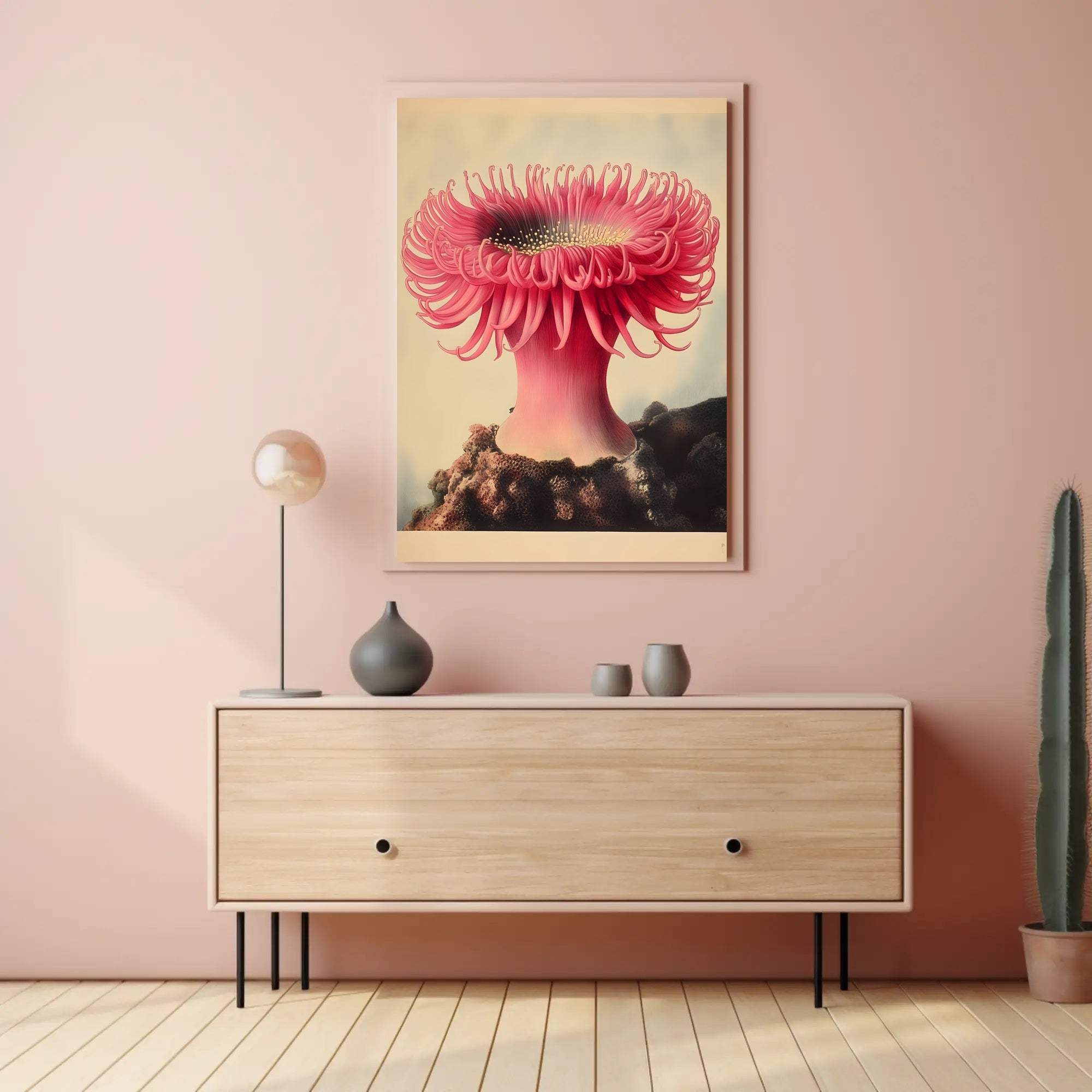 Sea Anemone Poster Vibrant Illustration Wall Art