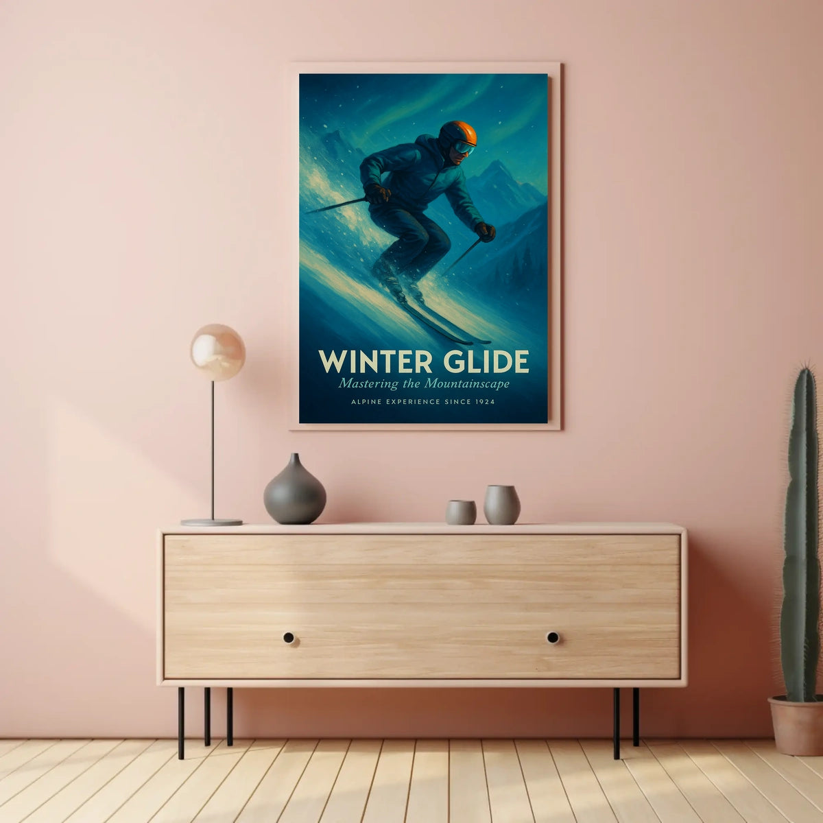 Winter Glide Mastering the Mountainscape Poster
