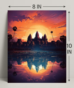 Sunset Over Angkor Wat Poster
