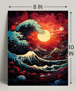 The Great Wave At Sunset Poster PosterGoat