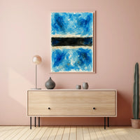 Abstract Blue And Black Composition Poster