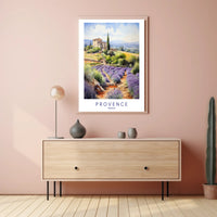 Provence Countryside Watercolor Art for Idyllic Landscape Poster PosterGoat