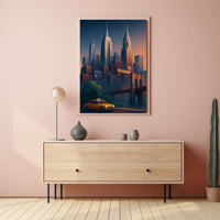 New York City Skyline Broadway Poster Modern Wall Art