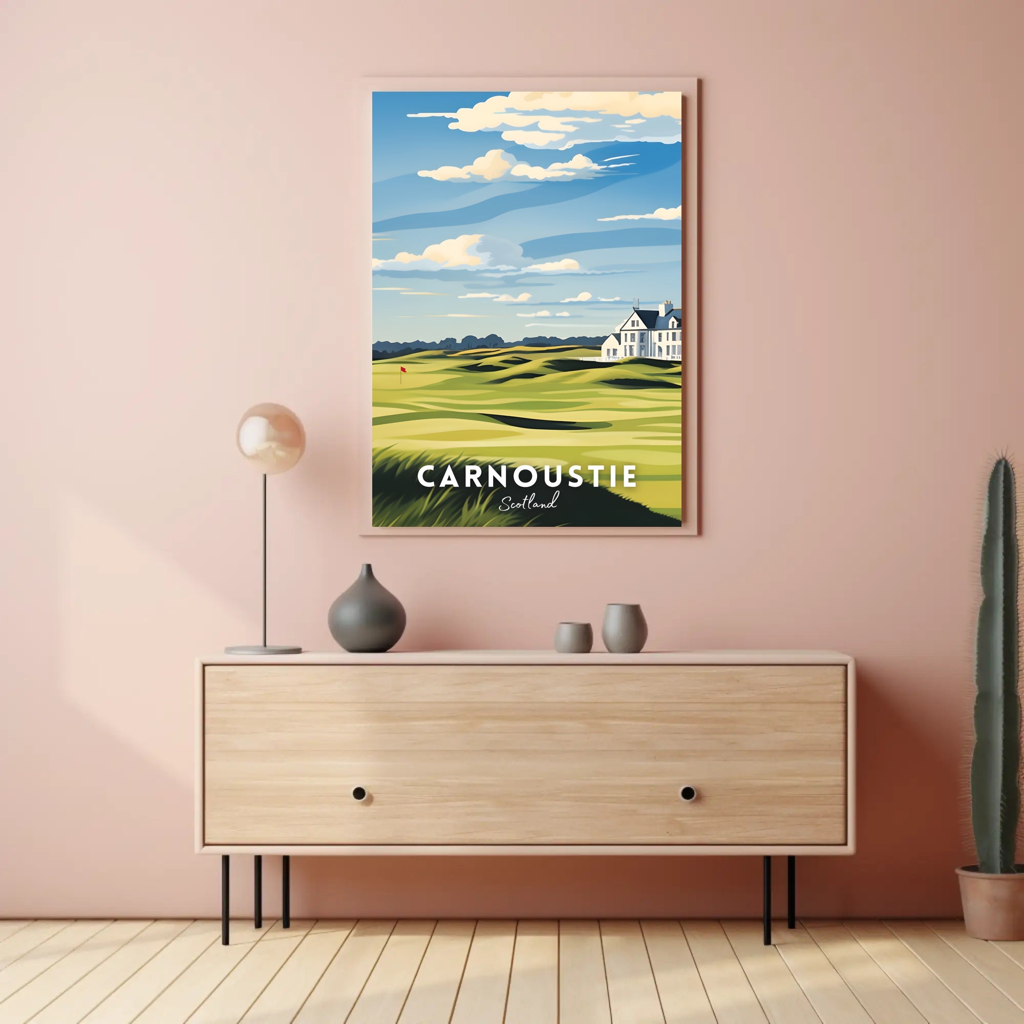 Serene Scottish Golf Course Art: Travel Poster