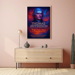 Thomas Jefferson Neon Art Historical Presidential Poster PosterGoat