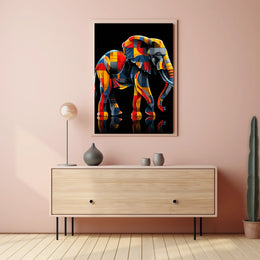 Vibrant Elephant Mosaic Poster