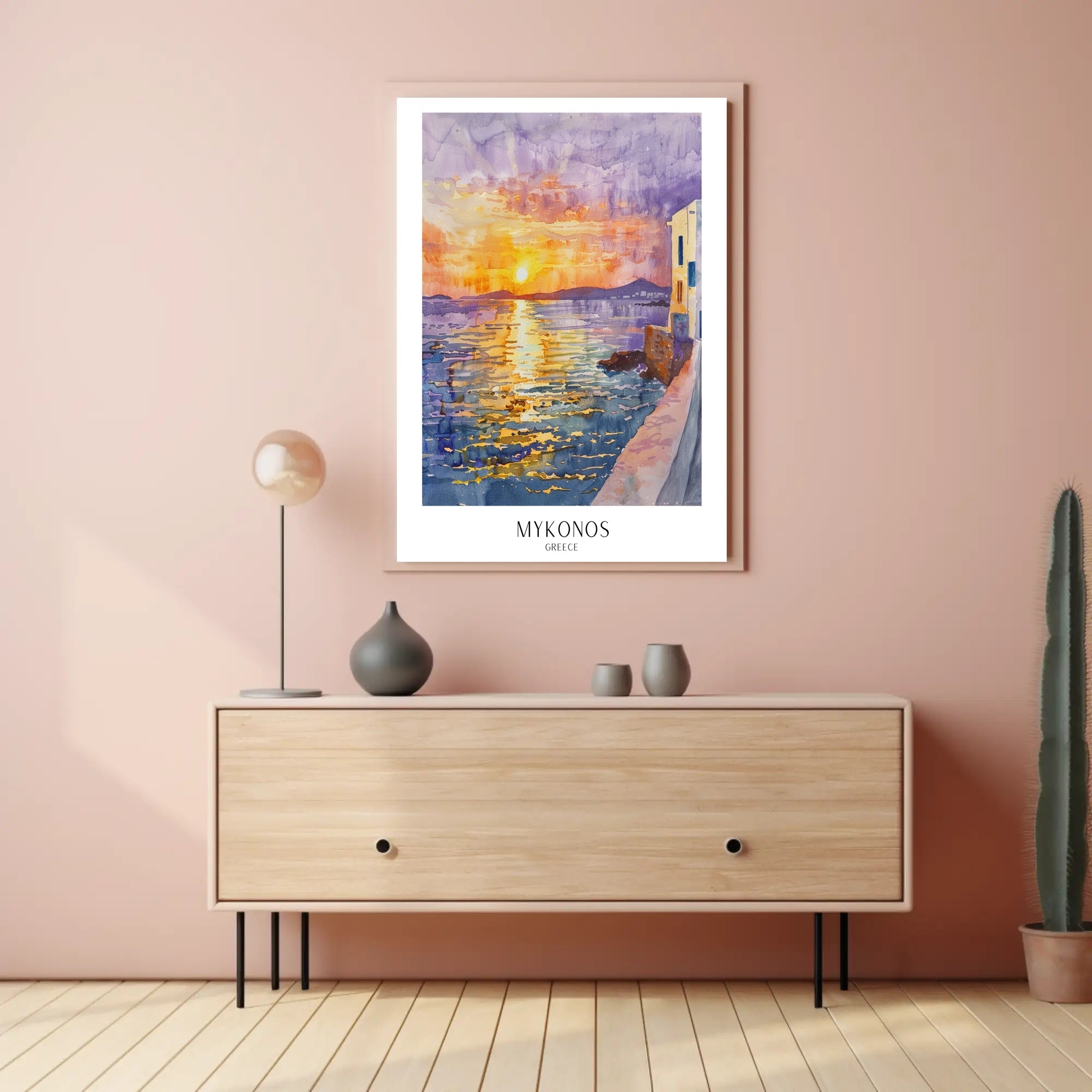 Mykonos Sunset Poster PosterGoat