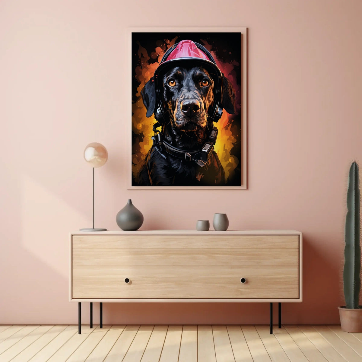 Firefighter Dog Poster