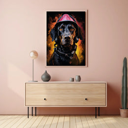 Firefighter Dog Poster