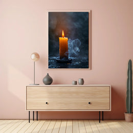 Photorealistic Burning Candle Travel Poster Wall Art PosterGoat