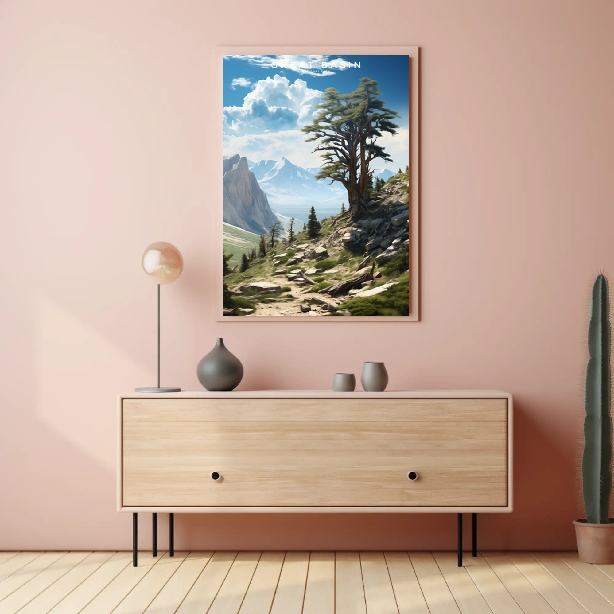 Great Basin Scenic Travel Poster Vintage Wall Art