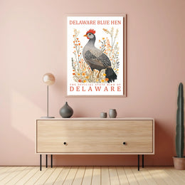 Delaware Blue Hen State Pride Art Poster