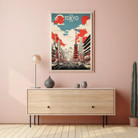 Tokyo Skyline Nostalgia Travel Poster