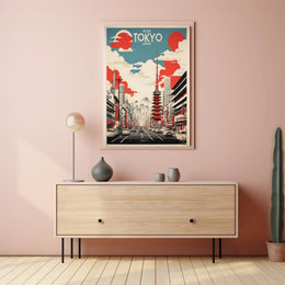 Tokyo Skyline Nostalgia Travel Poster
