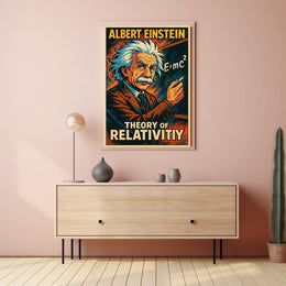 Einstein Relativity Iconic Scientific Narrative Inspiring Curious Minds Wall Art Decor Poster