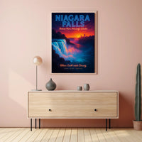 Niagara Falls Sunset Travel Poster PosterGoat