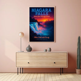 Niagara Falls Sunset Travel Poster PosterGoat