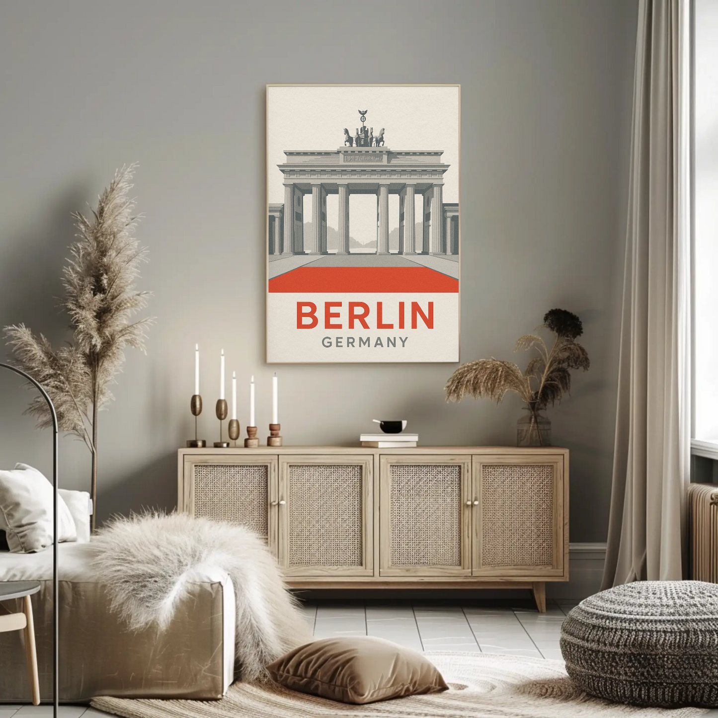 Berlin Germany Brandenburg Gate Minimal Architecture Poster