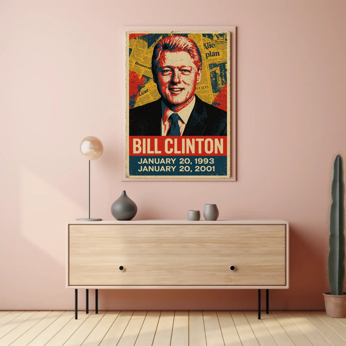 Bill Clinton 42nd President of the United States Street Art Mashup Poster