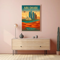 Abu Dhabi Modern Tradition Cityscape Travel Poster