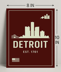 Detroit Skyline Est. 1701 Poster PosterGoat