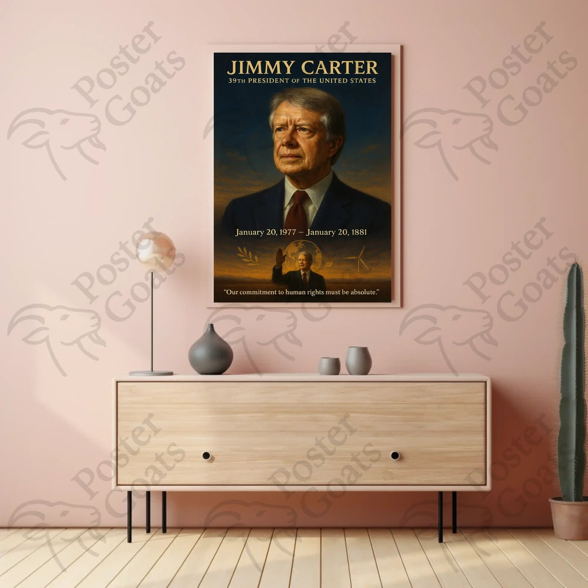Jimmy Carter Leadership Vintage Historical or Presidential Poster
