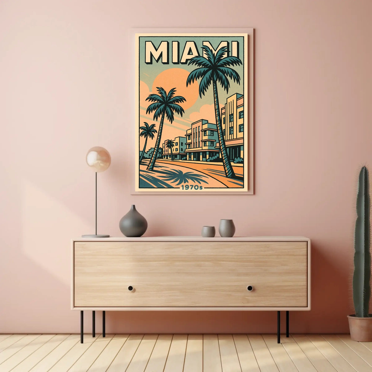 Miami Retro 1970s Travel Poster