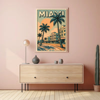 Miami Retro 1970s Travel Poster