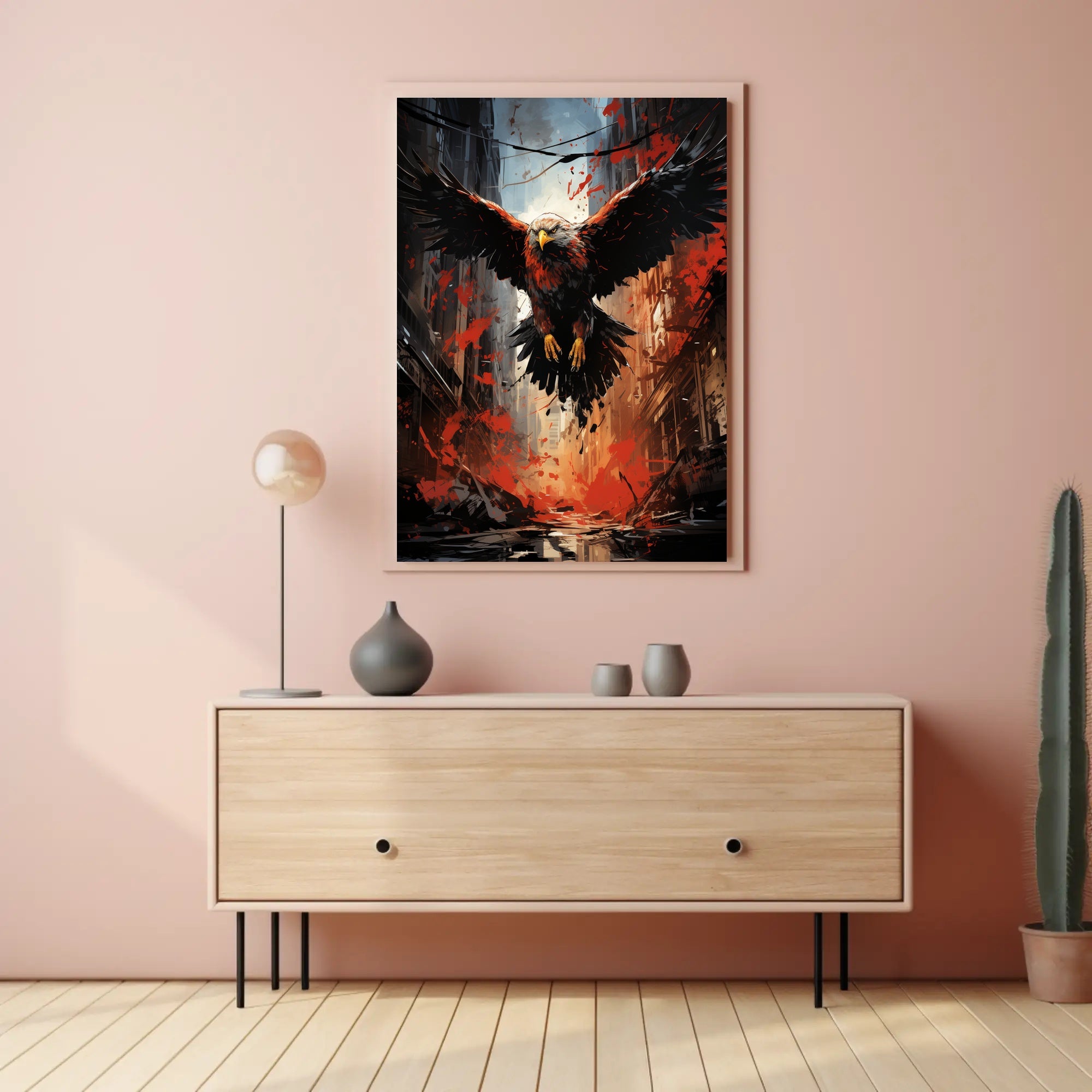 The Majestic Eagle In Urban Chaos Poster PosterGoat
