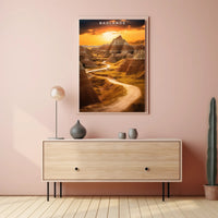 Badlands Majestic Travel Poster Wall Art Print