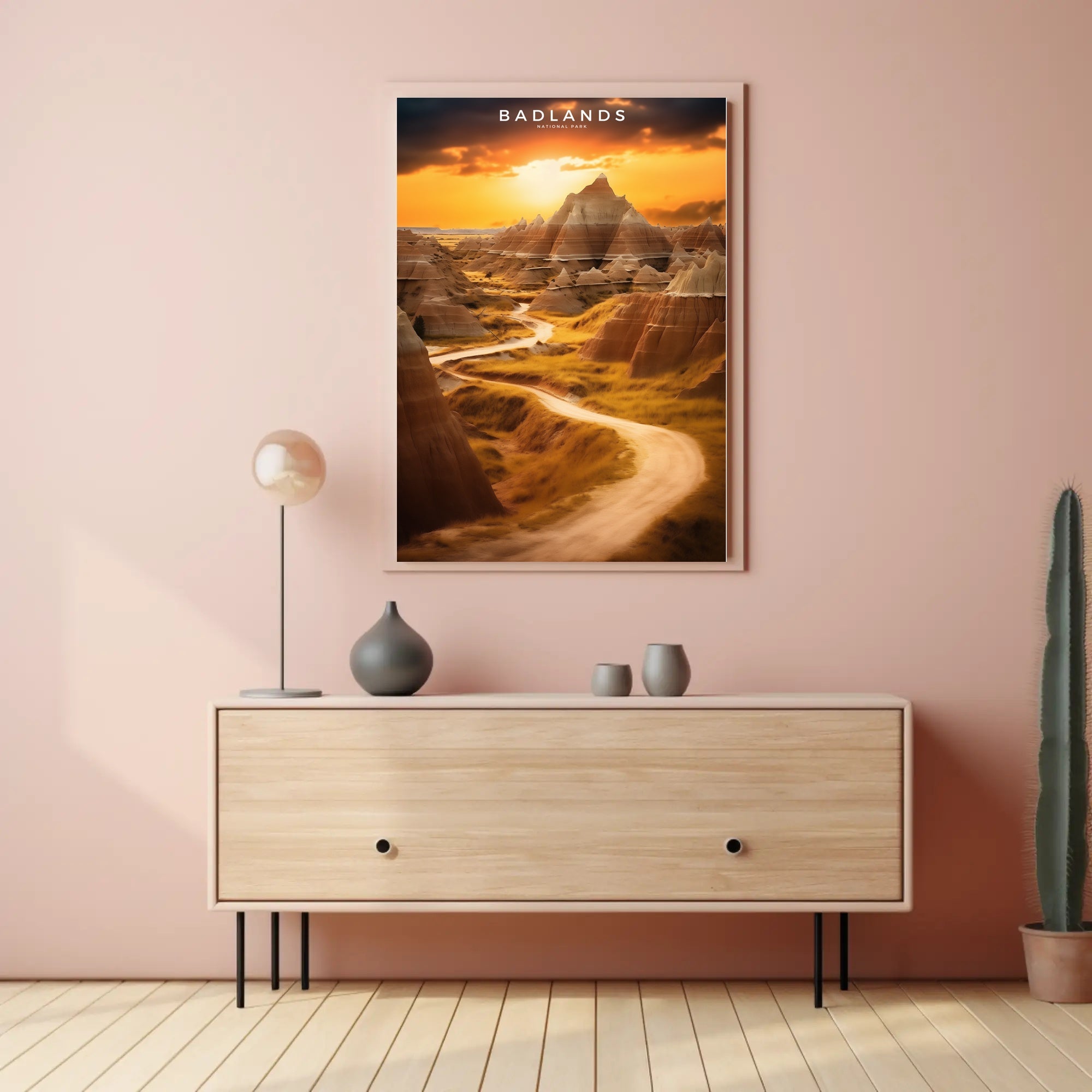 Badlands Majestic Travel Poster Wall Art Print