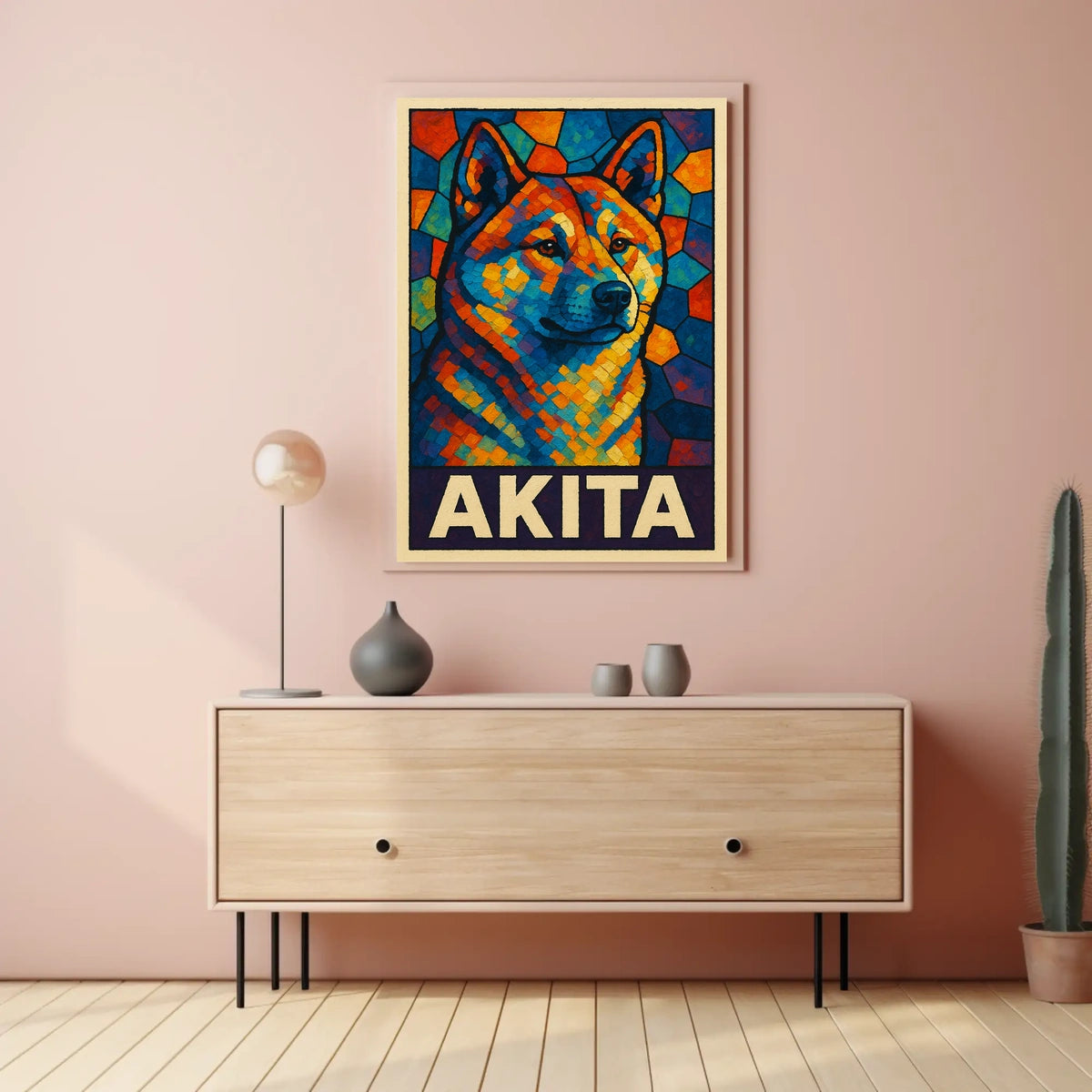 Akita Mosaic Art Poster