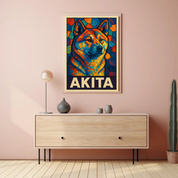 Akita Mosaic Art Poster