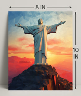 Christ The Redeemer At Sunset Poster