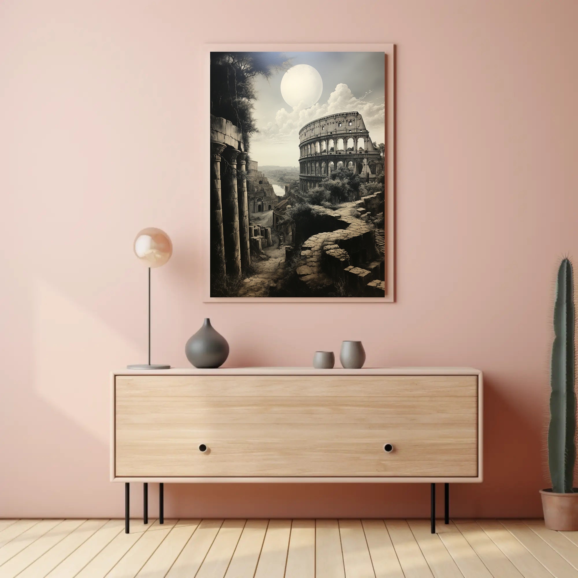 Moonlit Ruins Of Rome Poster