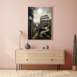 Moonlit Ruins Of Rome Poster