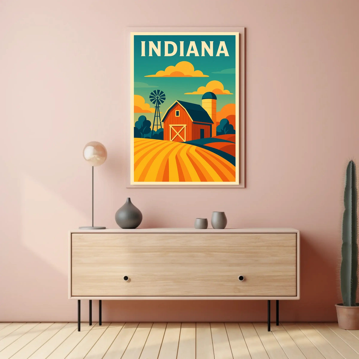 Indiana Farm Scene Poster