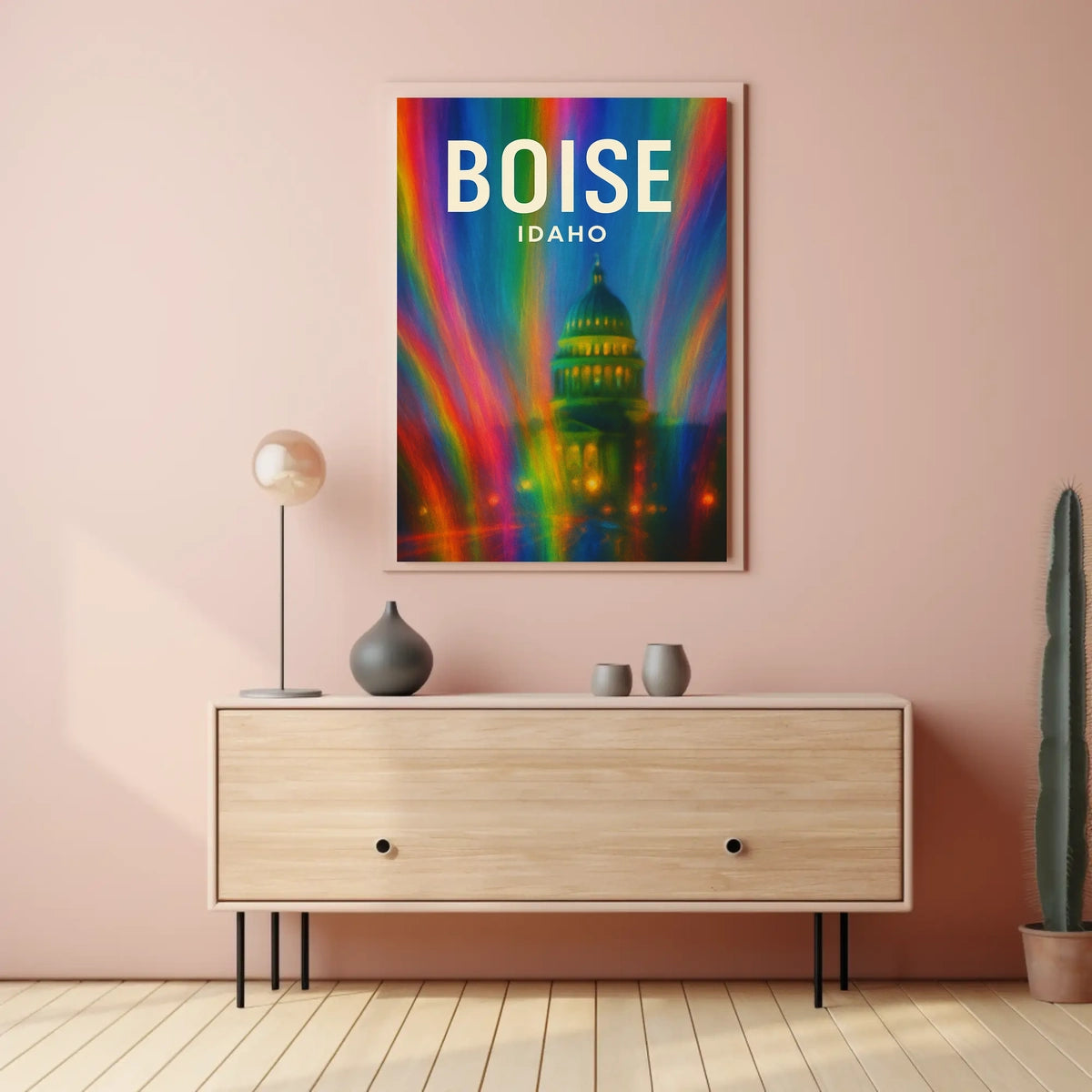 Boise Idaho Vibrant Cityscape Digital Painting Poster
