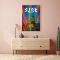 Boise Idaho Vibrant Cityscape Digital Painting Poster