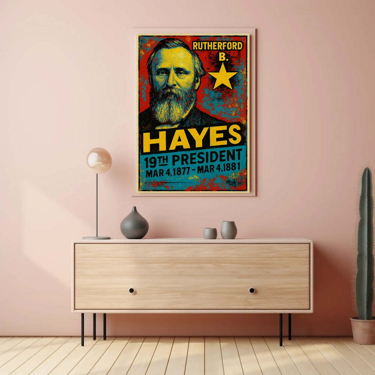 Rutherford B. Hayes 19th President of the United States Graffiti Pop Art Poster
