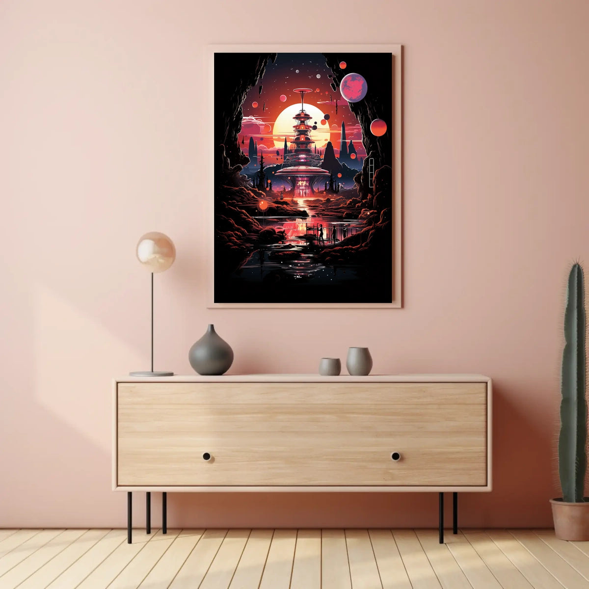 Futuristic Alien Landscape Sci-Fi Poster