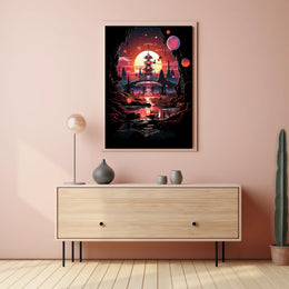 Futuristic Alien Landscape Sci-Fi Poster