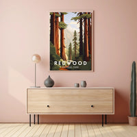 Redwood National Park Poster Scenic Wall Art Print