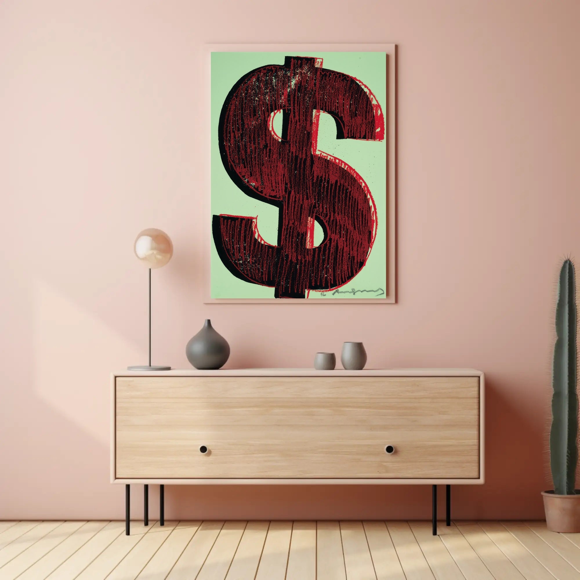 Dollar Sign Pop Art Poster Modern Graphic Print