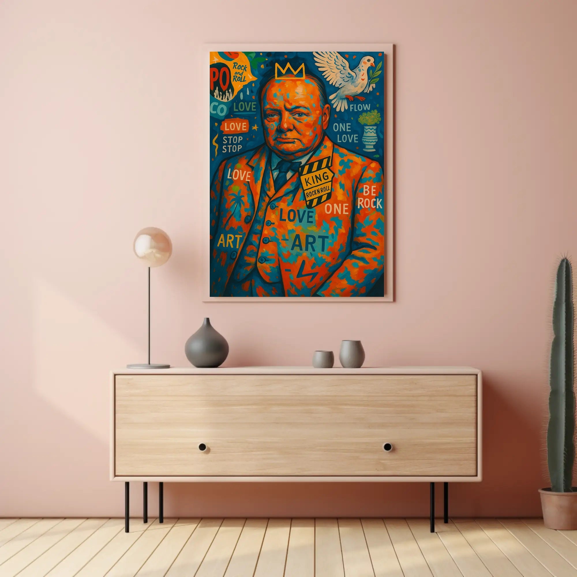 Portrait with Peace Dove: Abstract, Artistic, or Pop Culture Poster